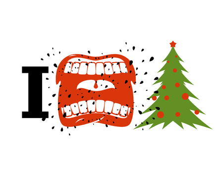 i hate christmas shout symbol of hatred and christmas tree aggressive open mouth - Why Do I Hate Christmas i hate christmas shout symbol of hatred and christmas tree aggressive open mouth - Why Do I Hate Christmas