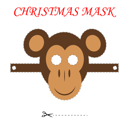 template for children s christmas masks christmas monkey mask