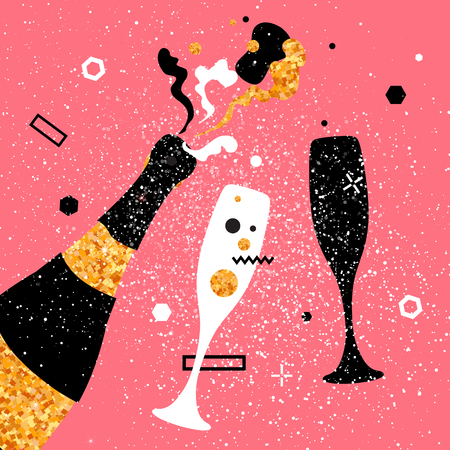 Champagner Flasche Und Glas Skizze Stil Vektor Illustrationen Isoliert Auf Weissem Hintergrund Geschlossen Sektflasche Und Glas Voll Von Champagner Feier Urlaub Lizenzfrei Nutzbare Vektorgrafiken Clip Arts Illustrationen Image
