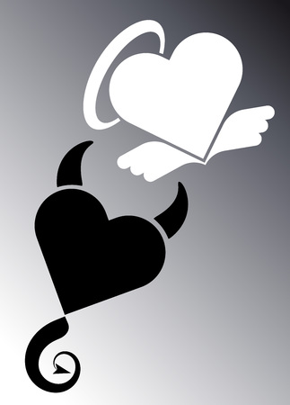 天使と悪魔の心 装飾用デザイン のイラスト素材 ベクタ Image 天使と悪魔の心 装飾用デザイン のイラスト素材 ベクタ Image