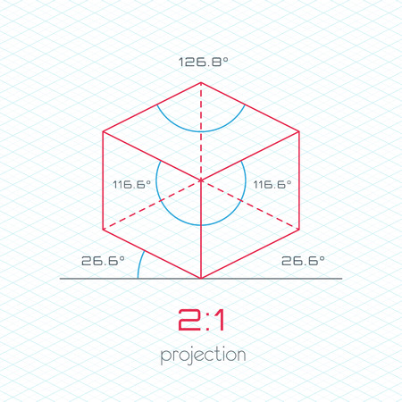 frame object in axonometric perspective dimetric grid template trimetric graph paper