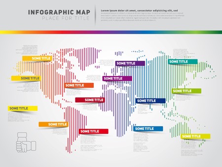 世界地図イラストやインフォ グラフィック のイラスト素材 ベクタ Image