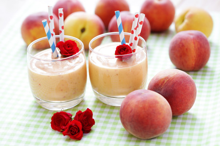 Peach flower: delicious and fresh peach smoothie - food and drink