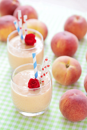 Peach flower: delicious and fresh peach smoothie - food and drink
