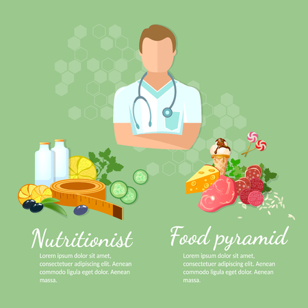 栄養士の食事療法と健康的な食事のベクトル イラストのイラスト素材 ベクタ Image 栄養士の食事療法と健康的な食事のベクトル イラストのイラスト素材 ベクタ Image