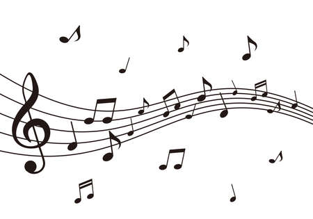 Illustration de note de musique, matériel de silhouette de partitions