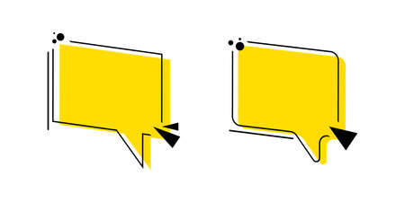Empty sign speech bubble in memphis style. modern yellow sign vector illustration isolated on white background. eps 10 Фото со стока