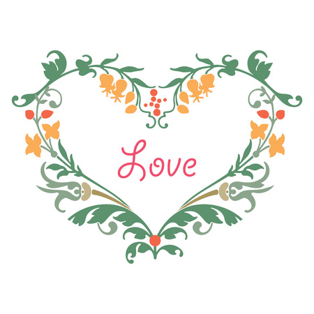 Romantische Liebe Herz Zeichnen Blumen Und Pflanzenblattern Lizenzfrei Nutzbare Vektorgrafiken Clip Arts Illustrationen Image 42034222