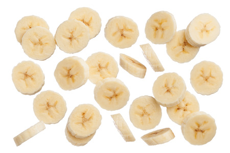 banana: Chuối lát cô lập trên nền trắng, đóng lên Kho ảnh