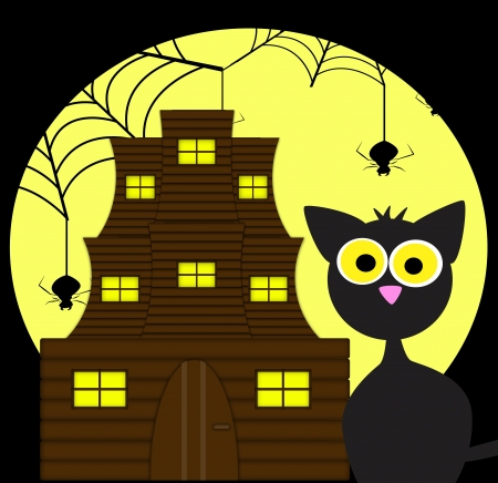 Mignon Chat Noir Et Araignees Avec Des Toiles D Araignee Sur La Pleine Lune Pour Halloween Banque D Images Et Photos Libres De Droits Image Mignon Chat Noir Et Araignees Avec Des Toiles D Araignee Sur La Pleine Lune Pour Halloween Banque D Images Et Photos Libres De Droits Image