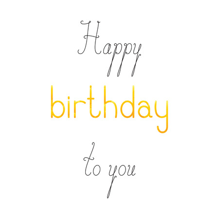 Joyeux Anniversaire Lettrage En Anglais Isole Sur Fond Blanc Mots Calligraphiques Heureux Et A Vous Mot Minable D Anniversaire De Couleur Doree Carte De Voeux Invitation Des Elements De Conception De Modele