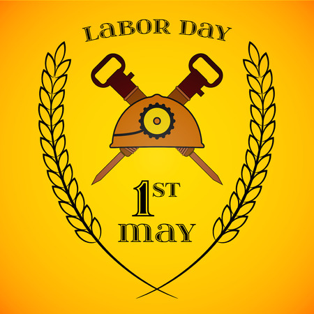 may day may 1st labor day background with mine lantern and