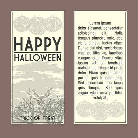 Moonlight lanterns: Halloween invitation template. Front and back sides