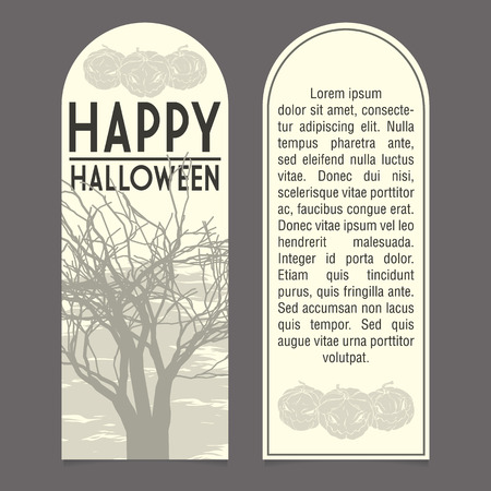 Moonlight lanterns: Halloween invitation template. Front and back sides