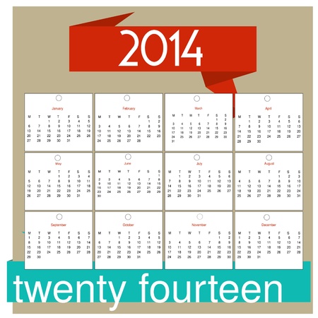 12 month calendar for 2014 royalty free cliparts vectors and stock