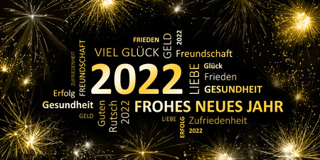 Carte De Nouvel An Allemand Noir Or Avec Bonne Année 2021 Banque D'Images Et Photos Libres De Droits. Image 90309988.