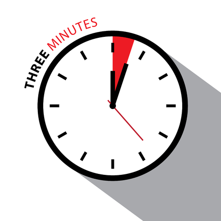 5 分を時計します ストップウォッチのカウント ダウン ベクトル時計の文字盤は 白い背景で隔離 のイラスト素材 ベクタ Image