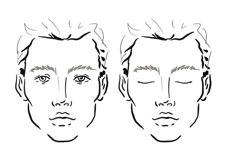 man face chart makeup