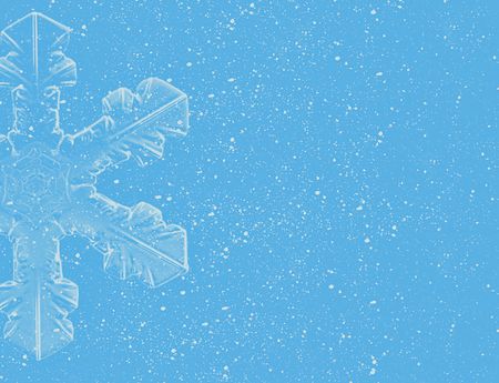 Lite Blue Snowflakes On Blue Background Stock Photo Picture And