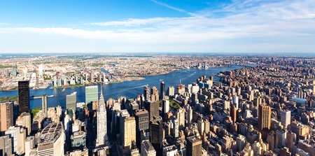 Aerial view of manhattan new york from midtown Stock Photo