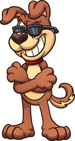 Cool cartoon dog wearing shades. Vector clip art illustration with simple gradients. All in a single layer. Illustration