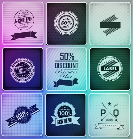Set of vintage retro labels