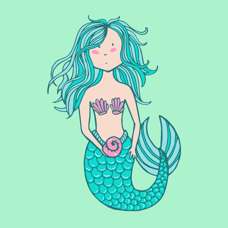 かわいい人魚姫 ベクトル図のイラスト素材 ベクタ Image かわいい人魚姫 ベクトル図のイラスト素材 ベクタ Image