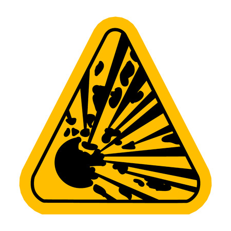 explosive hazard sign illustration on white background for