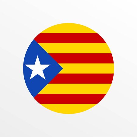 Bandiera del cerchio della Catalogna. Simbolo di indipendenza. Estelada rotonda blu. Illustrazione vettoriale. Illustrazioni vettoriali