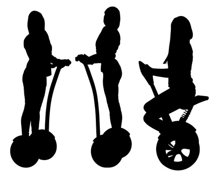 セグウェイ シルエットのイラスト素材 ベクタ Image
