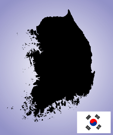 韓国ベクトル地図高詳細なシルエット イラスト白背景に分離されました のイラスト素材 ベクタ Image