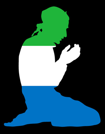 イスラムの宗教 イラン国旗シンボル テーマからイスラム教徒の背景に分離されたベクトル シルエット イラストを祈るイスラム教徒の男性 のポーズします ヨーロッパで忠実なイスラム教徒移民市民 のイラスト素材 ベクタ Image