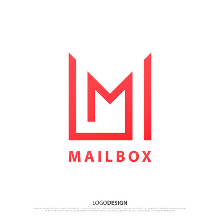 minimalist mailbox icon vector e mail service symbol m letter letter mail service