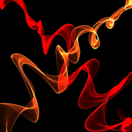 赤とオレンジ色の黒い壁紙に 2 本の煙線 の写真素材 画像素材 Image