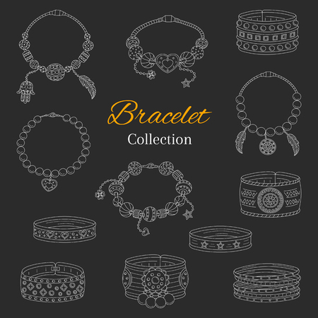 ファッショナブルなブレスレットのコレクション ベクトル手は落書きイラストを描きました のイラスト素材 ベクタ Image ファッショナブルなブレスレットのコレクション ベクトル手は落書きイラストを描きました のイラスト素材 ベクタ Image