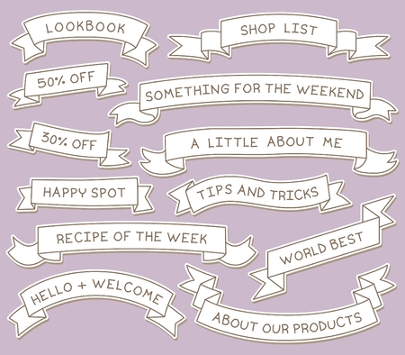 手描きリボン バナーは 手書きのメッセージを設定します デザイン要素 のイラスト素材 ベクタ Image