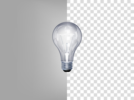 beautiful realistic illustration of light bulb on transparent background - 52701652