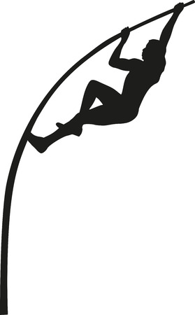 Pole vault silhouette