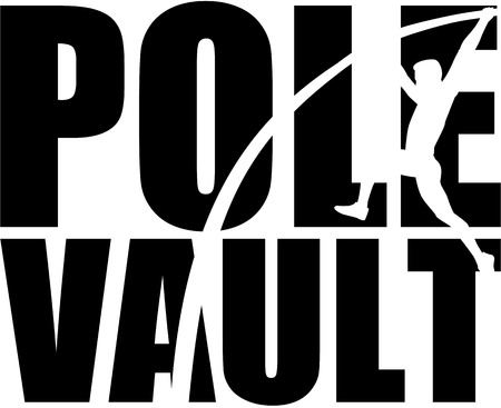 Pole vault with silhouette