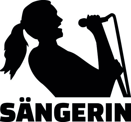 私は赤い心を持つ私の女性歌手を愛するドイツ語の言葉のイラスト素材 ベクタ Image