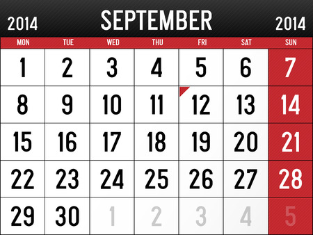 calendario para agosto 2014 ilustraciones vectoriales clip art calendario septiembre 2014