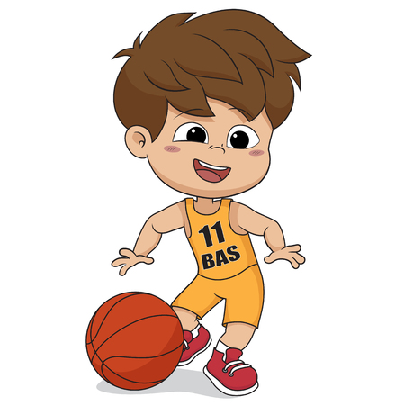 子供 Basketball Vector とイラストを演奏します のイラスト素材 ベクタ Image 82814803