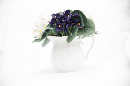 Rustic Jug Shaped Vase With Flowers Stock Photo Picture And