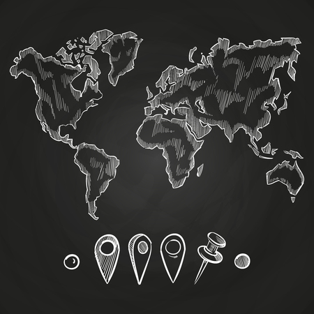 chalkboard map of us