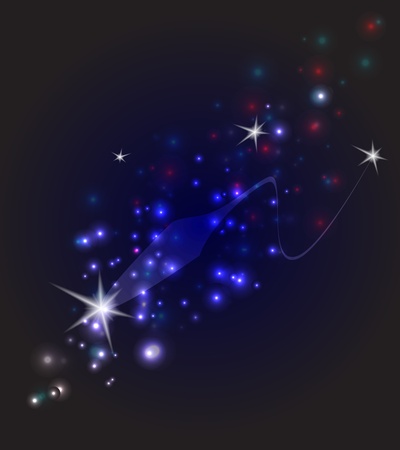 暗い背景に対して抽象流れ星デザインのイラスト素材 ベクタ Image