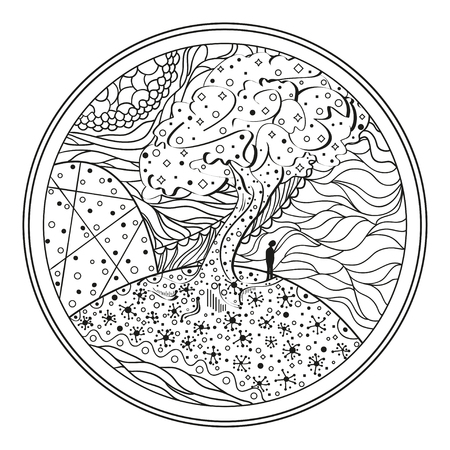 Hand Gezeichnete Kreis Mandala Auf Isolierungshintergrund Design Fur Spirituelle Entspannung Fur Erwachsene Strichzeichnungen Schopfung Lizenzfrei Nutzbare Vektorgrafiken Clip Arts Illustrationen Image 96162230