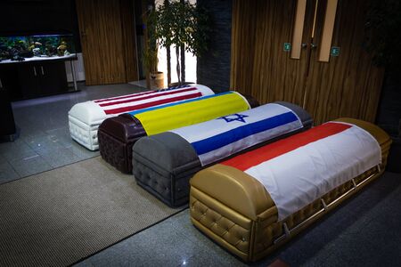 Coffin Ukraine Usa Polish Flag Funeral Home With New Modern