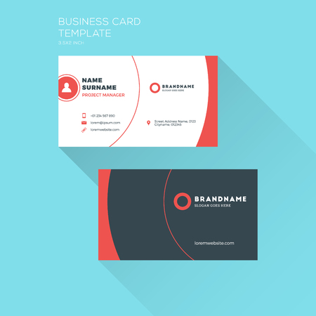 corporate business card print template personal visiting card with company clean flat design - Personal Card corporate business card print template personal visiting card with company clean flat design - Personal Card