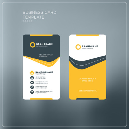 vector vertical business card print template personal business card with company logo black and yellow colors clean flat design vector illustration - What To Put On A Personal Business Card vector vertical business card print template personal business card with company logo black and yellow colors clean flat design vector illustration - What To Put On A Personal Business Card