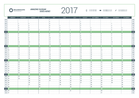 yearly planning calendar template 2017